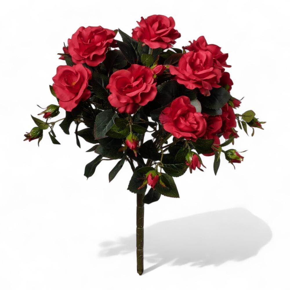 MAZZO ROSE X5 CON 15 FIORI CM58 RED